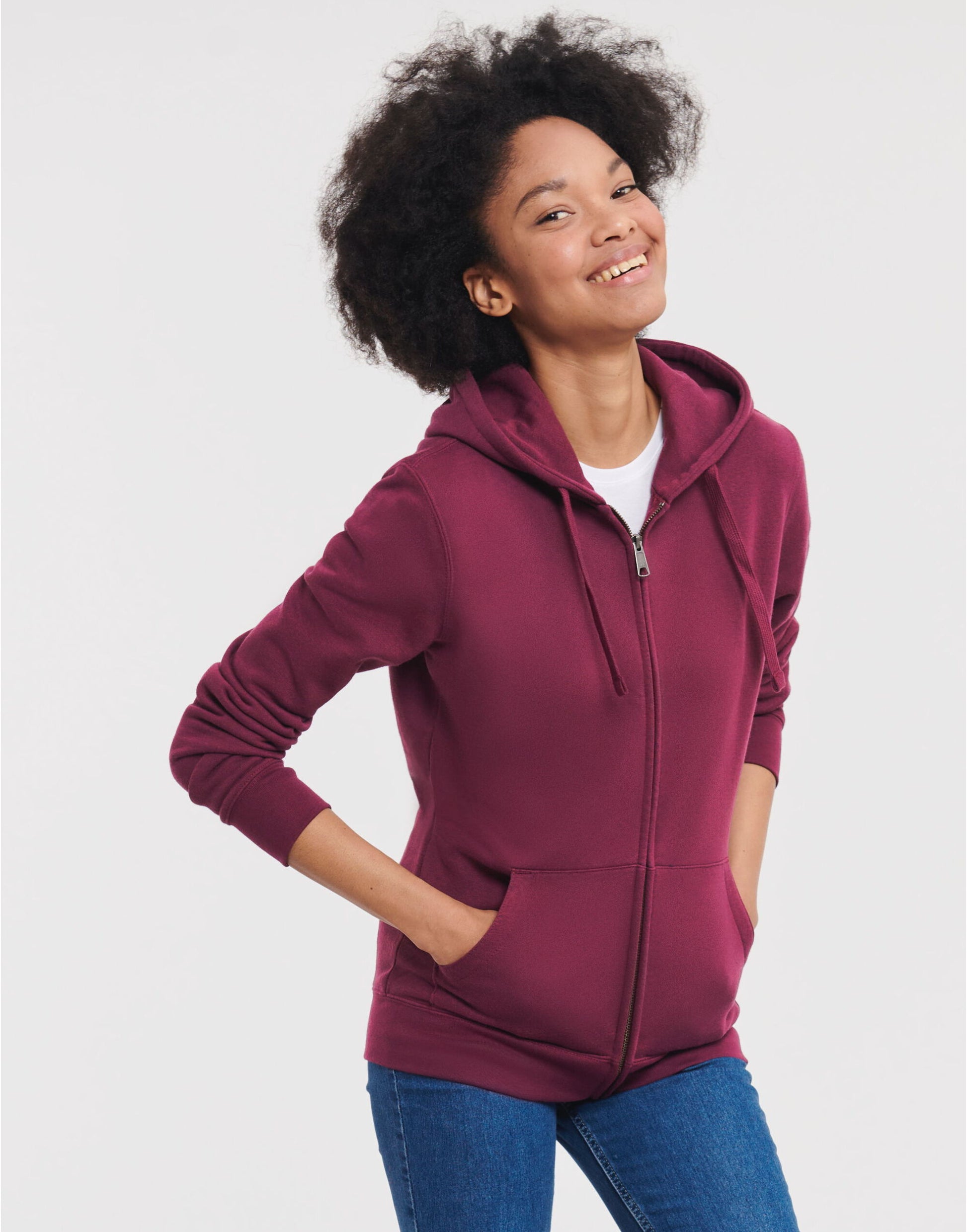 Russell Ladies Authentic Zipped Hood Jkt